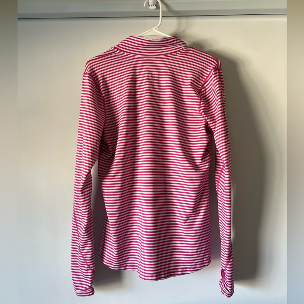 Women’s Medium Nike Pink Stripped Half Zip - Picture 3 of 6